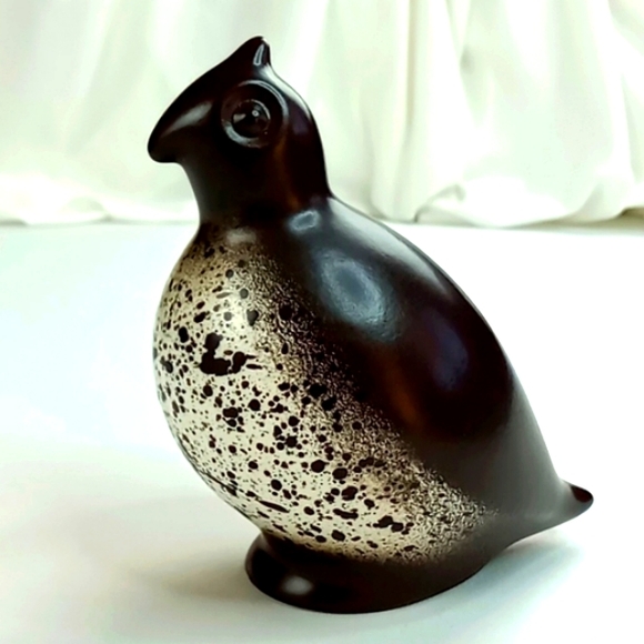 Vintage Mid Century Modern Howard Pierce Porcelain Brown Speckled Quail Figurine - Picture 3 of 11